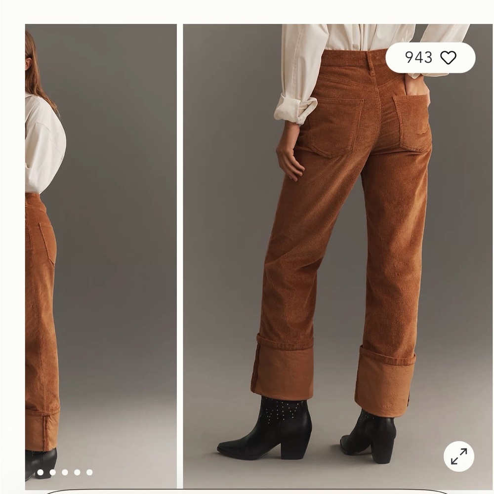 Pilcro Scotty Anthropologie Pale Pink Peach Corduroy Pants NWT